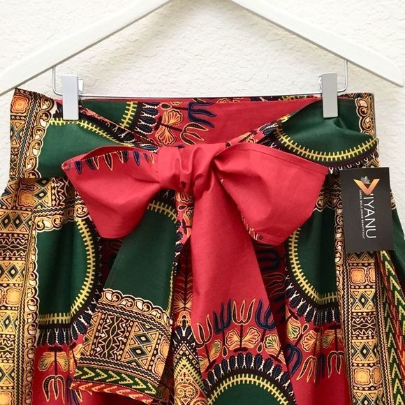 D’Iyanu Bold African Print Maxi Skirt with Sash - Picture 2 of 8